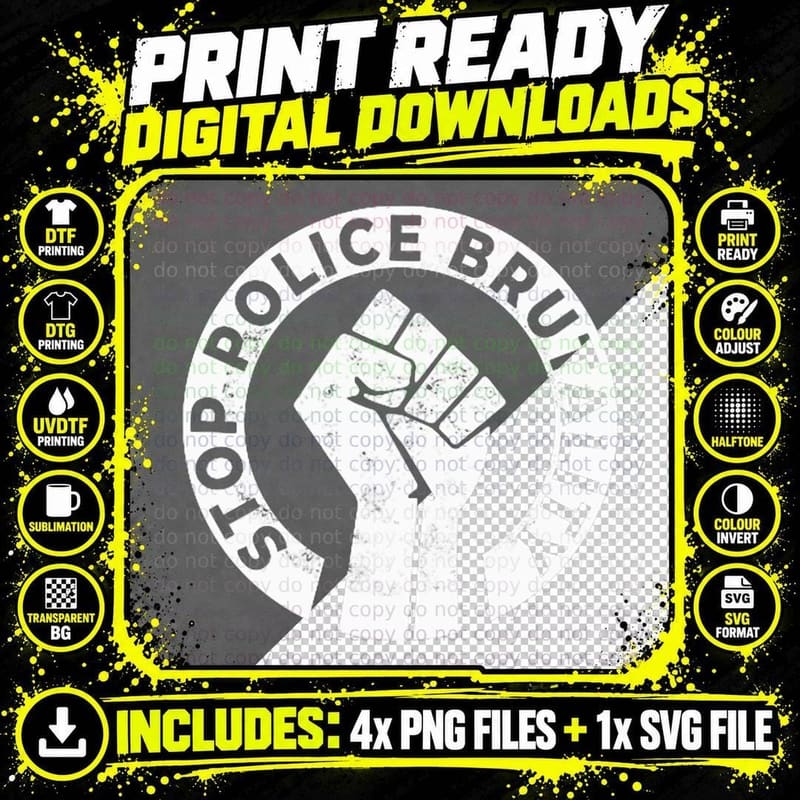 Stop Police Brutality Police the Police Social Justice Png SVG Digital Bundle