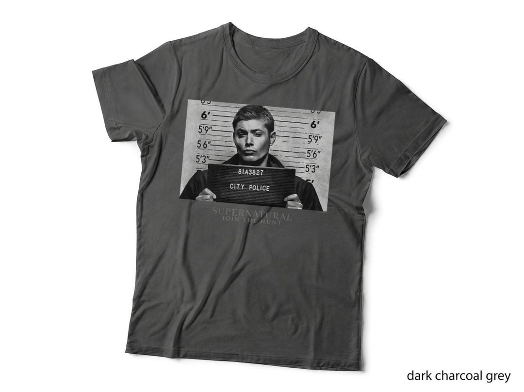 Supernatural Dean Winchester City Police Mugshot Portrait T-Shirt