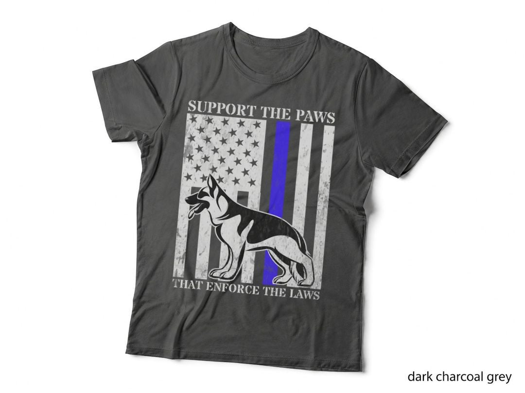 Support the Paws Law Enforcement K9 Police T-Shirt