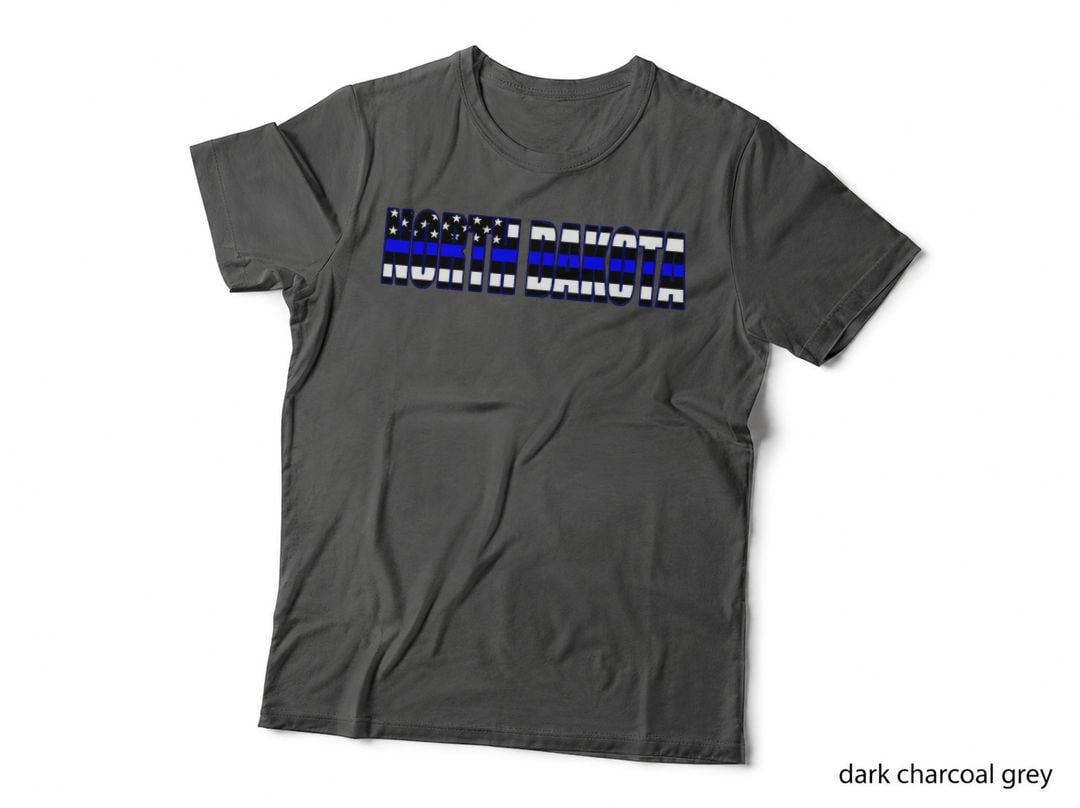 Support the Police in North Dakota Police Flag PD T-Shirt