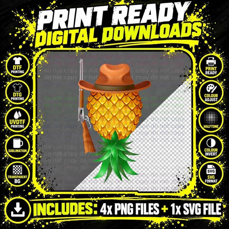 Swinger Upside Down Pineapple Police Cop Deputy Sheriff Png SVG Digital Bundle