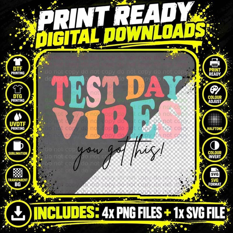 Test Day Teacher Shirt You Got This Gifts for Women Kids Png SVG Digital Bundle