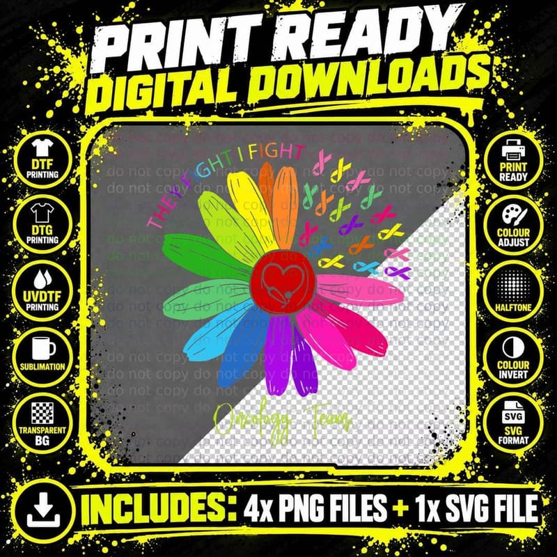 They Fight I Fight Oncology Team Tie Dye Oncology Nurse Png SVG Digital Bundle