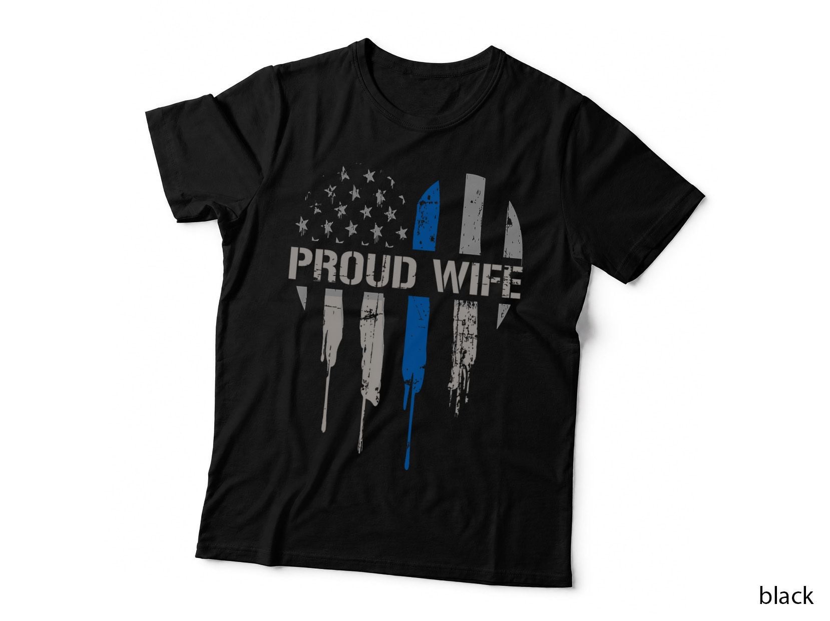 Thin Blue Line Police Tshirt - Police Officer Wife Gift T-Shirt