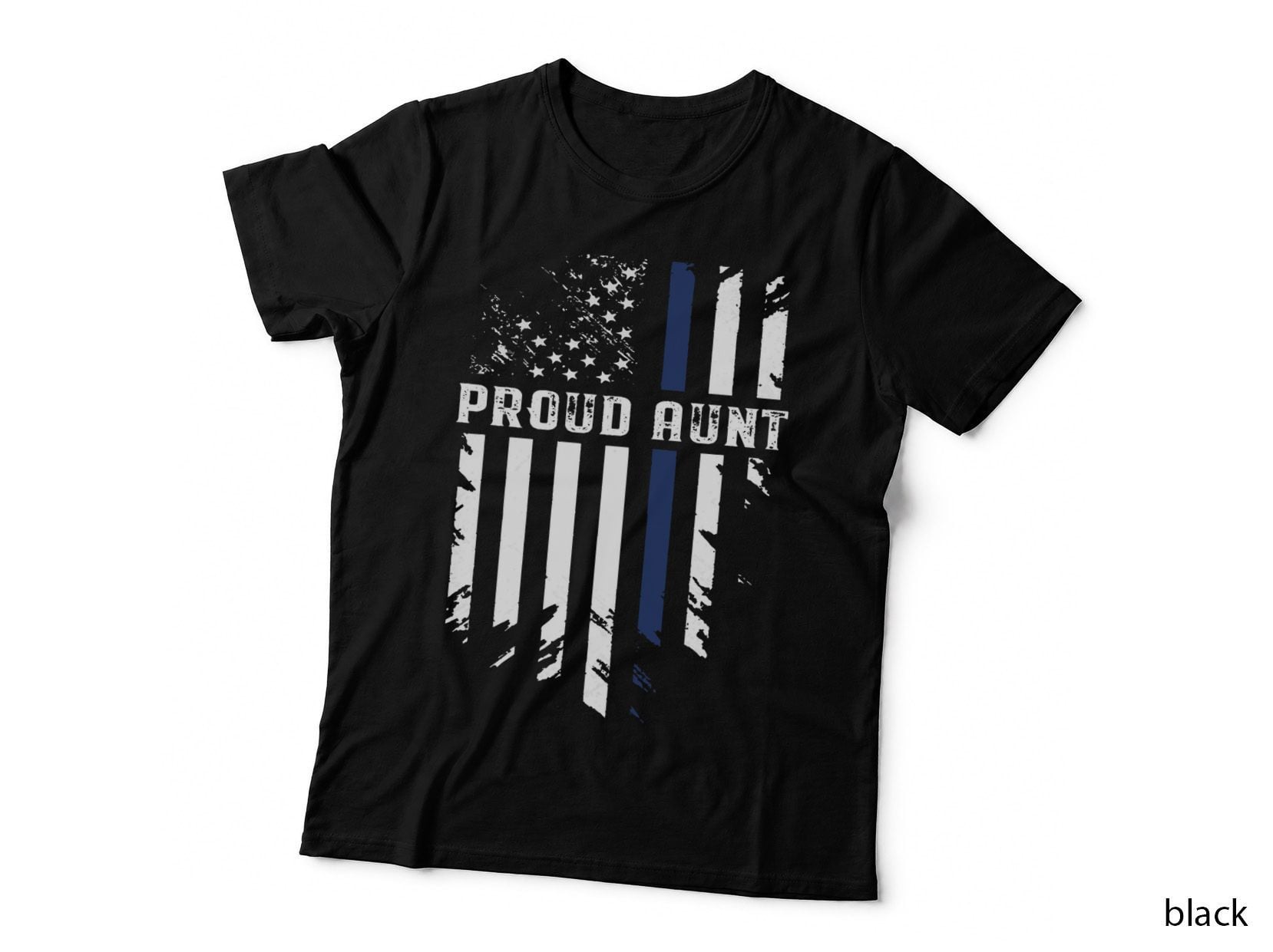 Thin Blue Line Proud Aunt Police Family T-Shirt
