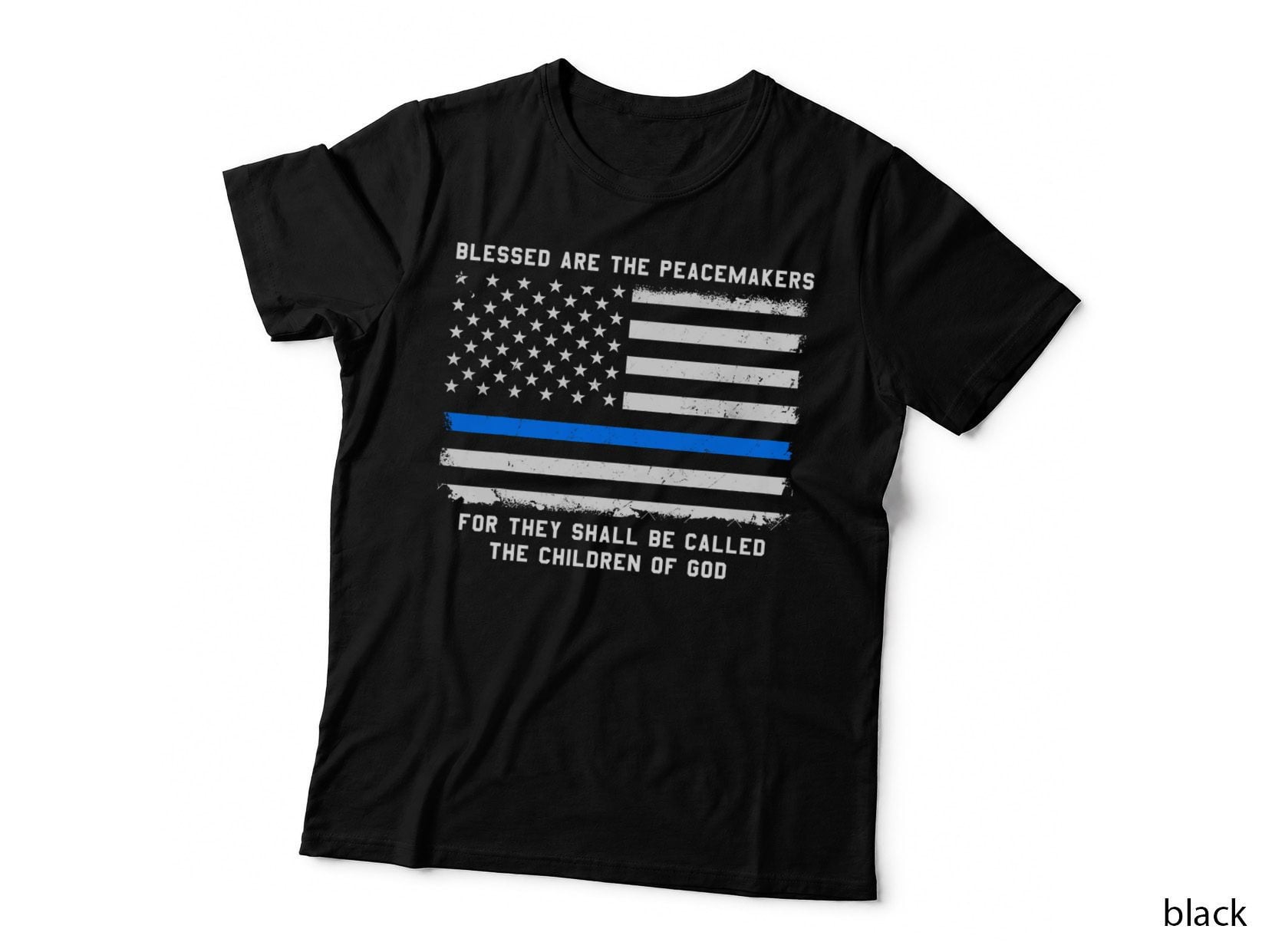 Thin Blue Line Shirt for Men Support Police Peacemakers T-Shirt