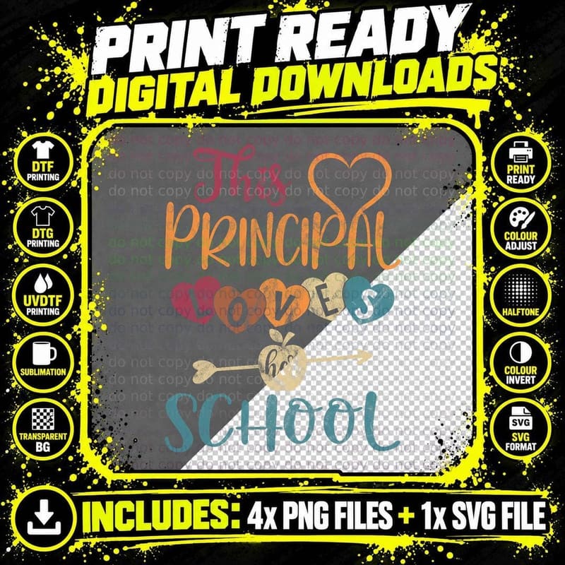 This Principal Loves Her School Teacher Funny Principal Png SVG Digital Bundle