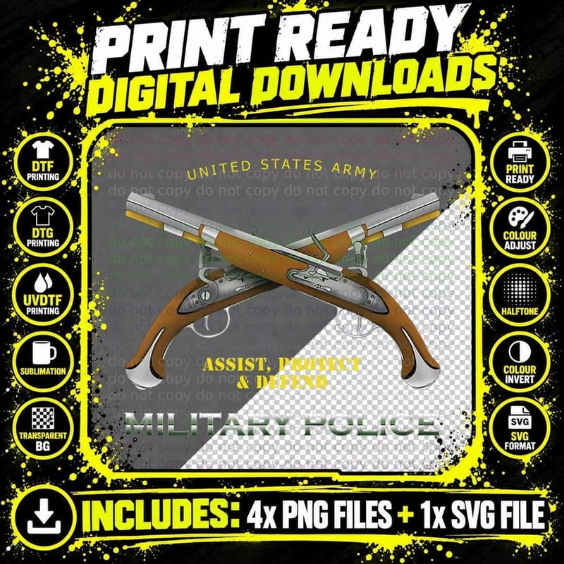 U. S. Army Military Police T-Shirt, Law Enforcement Tee Png SVG Digital Bundle