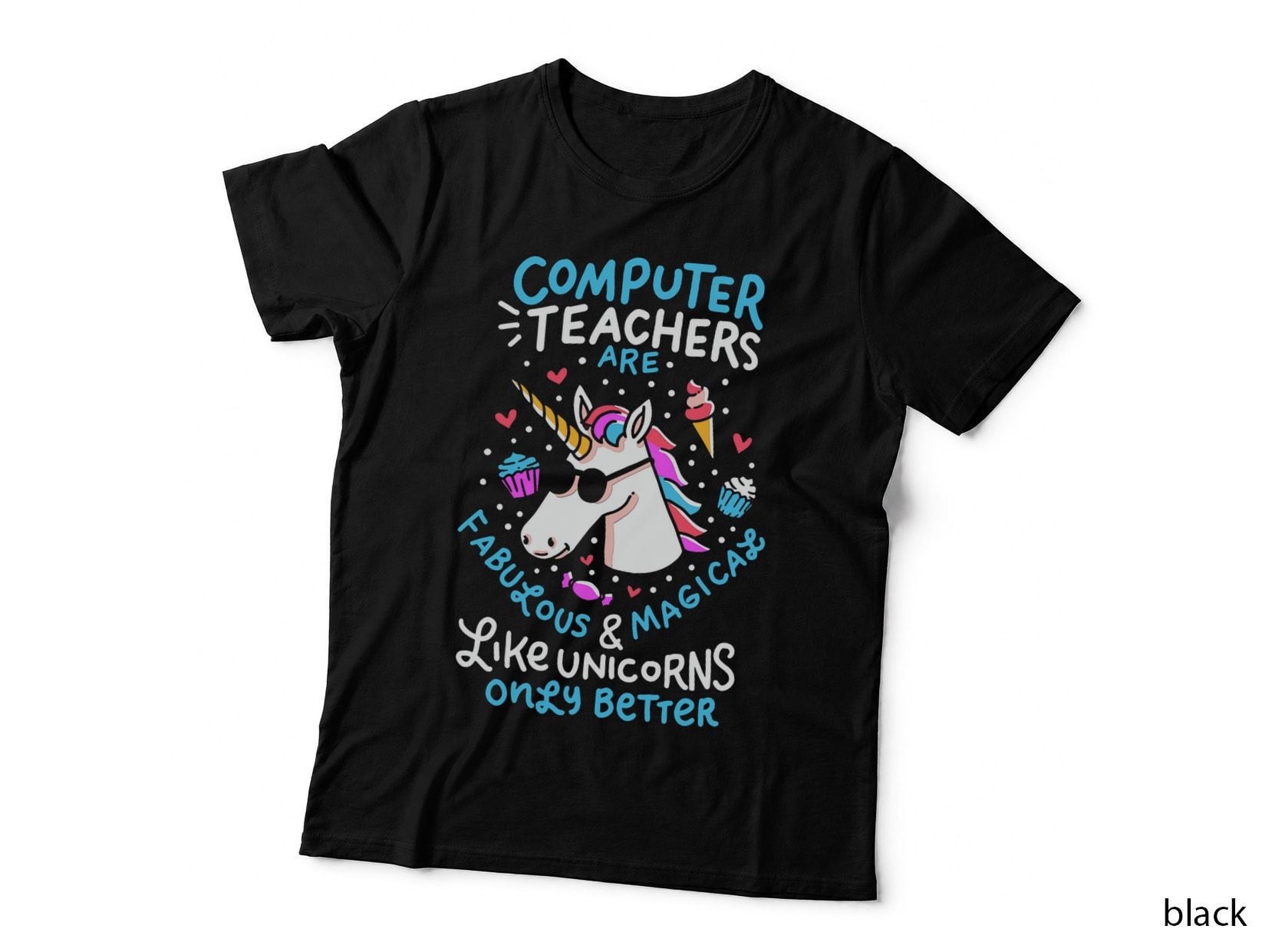 Unicorn Computer Teacher T-Shirt Teacher Apprechiation Shirt