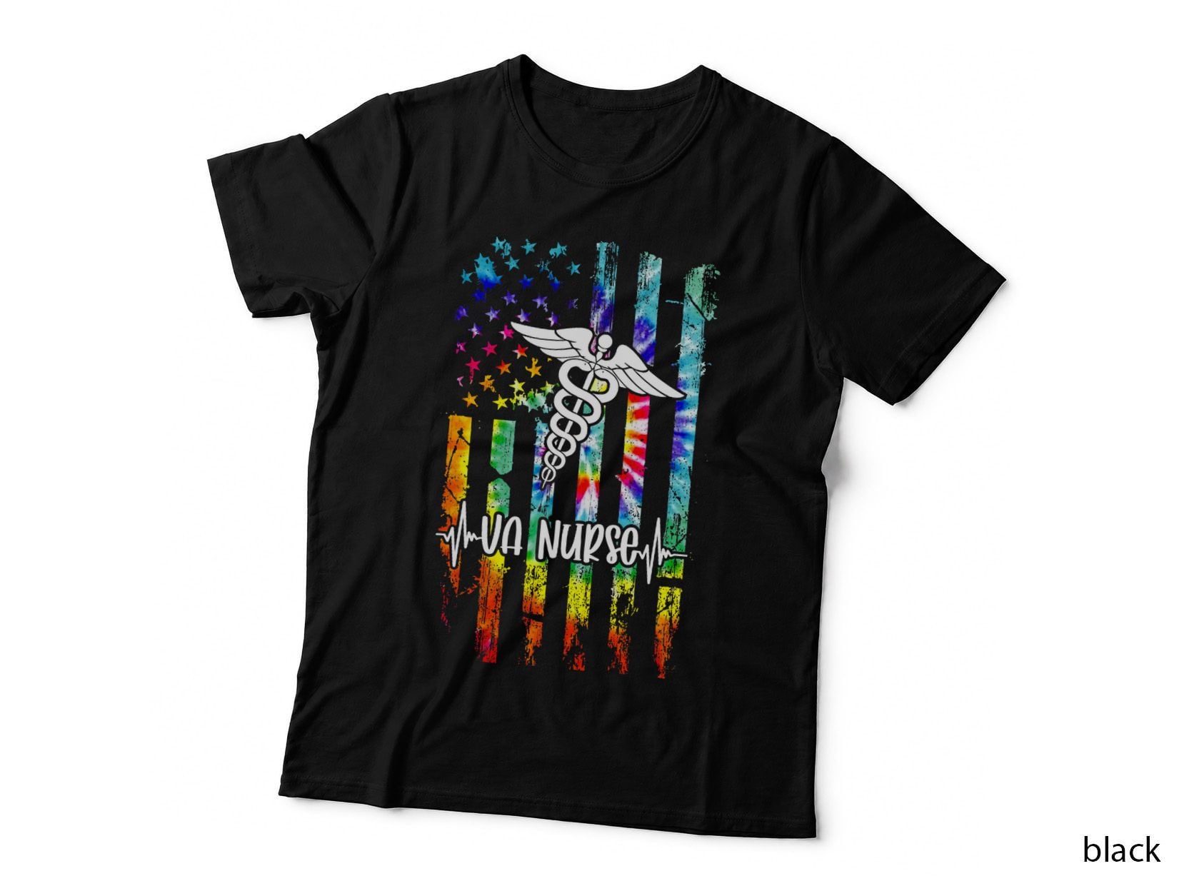 VA Nurse Squad Appreciation Day Tie Dye US Flag T-Shirt
