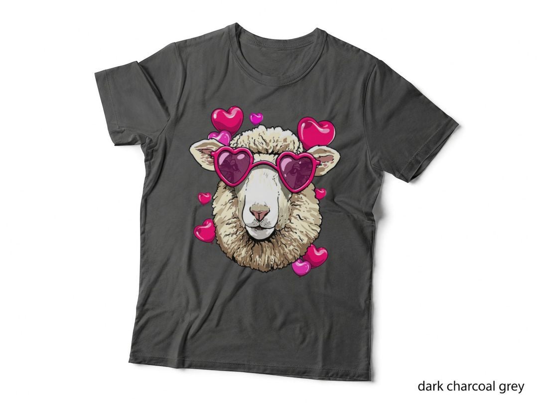 Valentines Day Sheep Lamb Heart Couples Sheep Lover Farmer T-Shirt