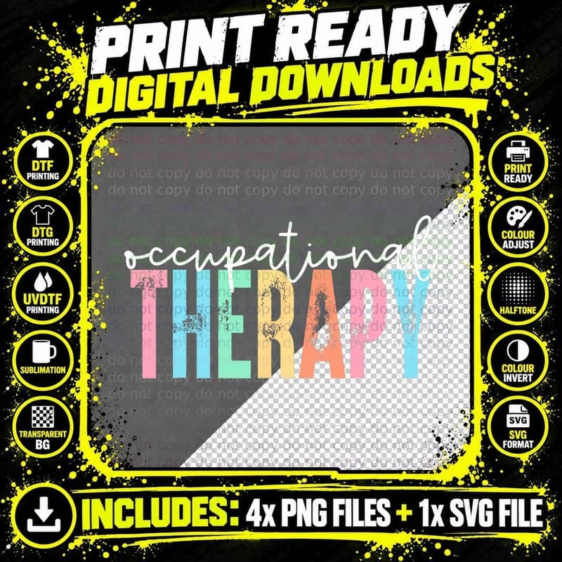 Vintage Occupational Therapy OT Therapist OT Nurse Month Png SVG Digital Bundle