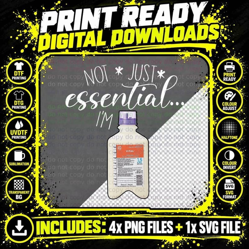 Vital AF Funny Nurse Dietician RD RN Critical Care Png SVG Digital Bundle