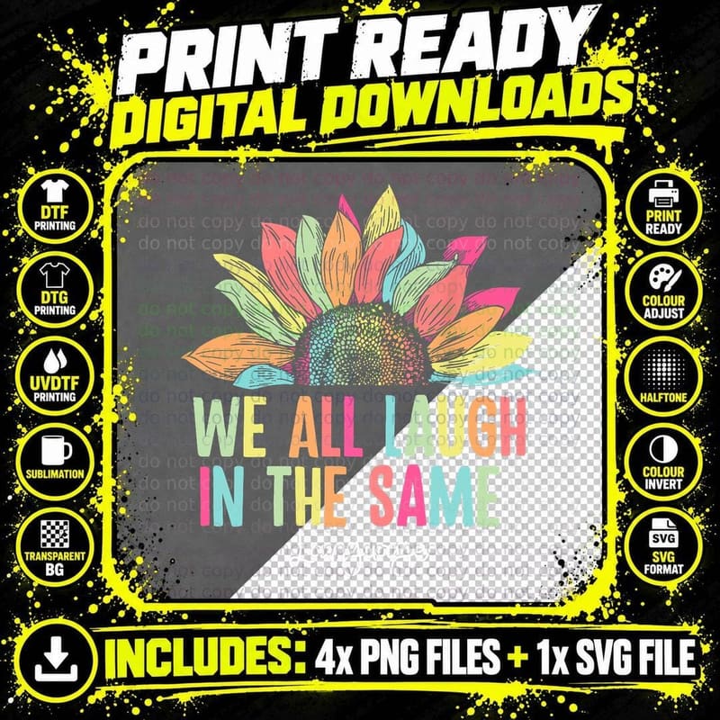 We All Laugh in the Same Language Back School ESOL Png SVG Digital Bundle