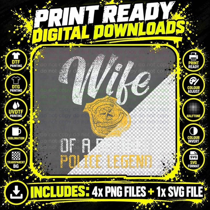 Wife of a Retired Police Legend Retired Police Officer Png SVG Digital Bundle