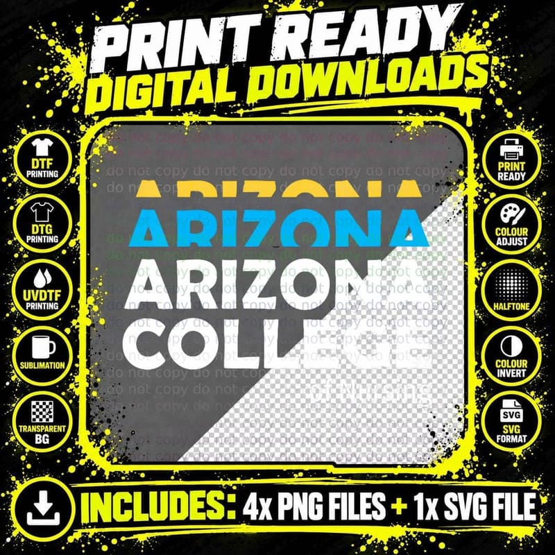 Arizona College of Nursing Back to School Nurse Png SVG Digital Bundle