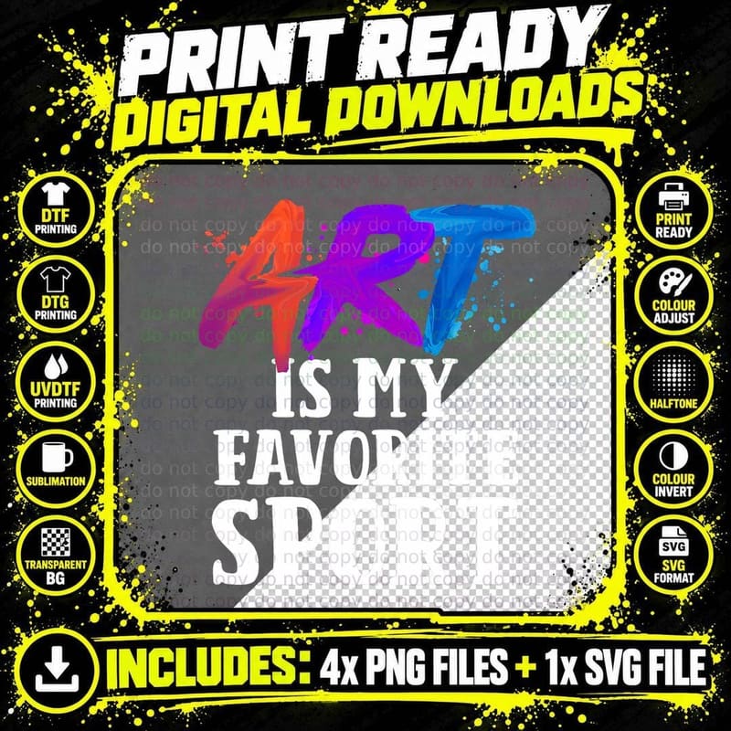 Cool Art for Men Women Artist Painter Art Teacher Png SVG Digital Bundle