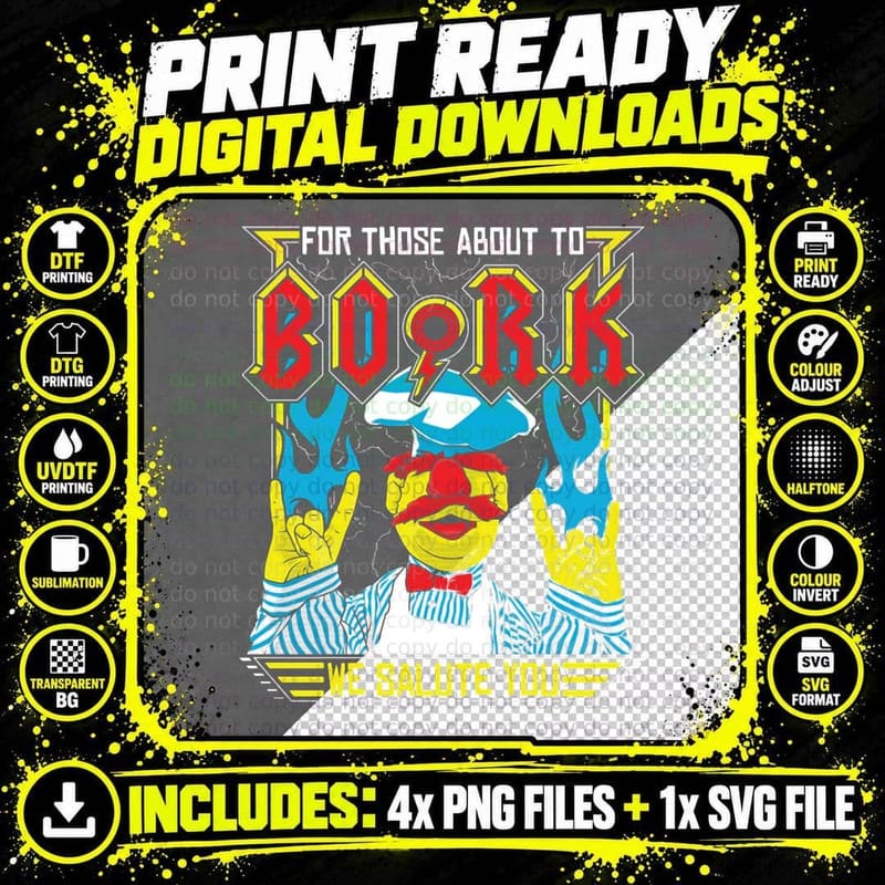 Swedish Chef for Those About to BORK T-Shirt Png SVG Digital Bundle