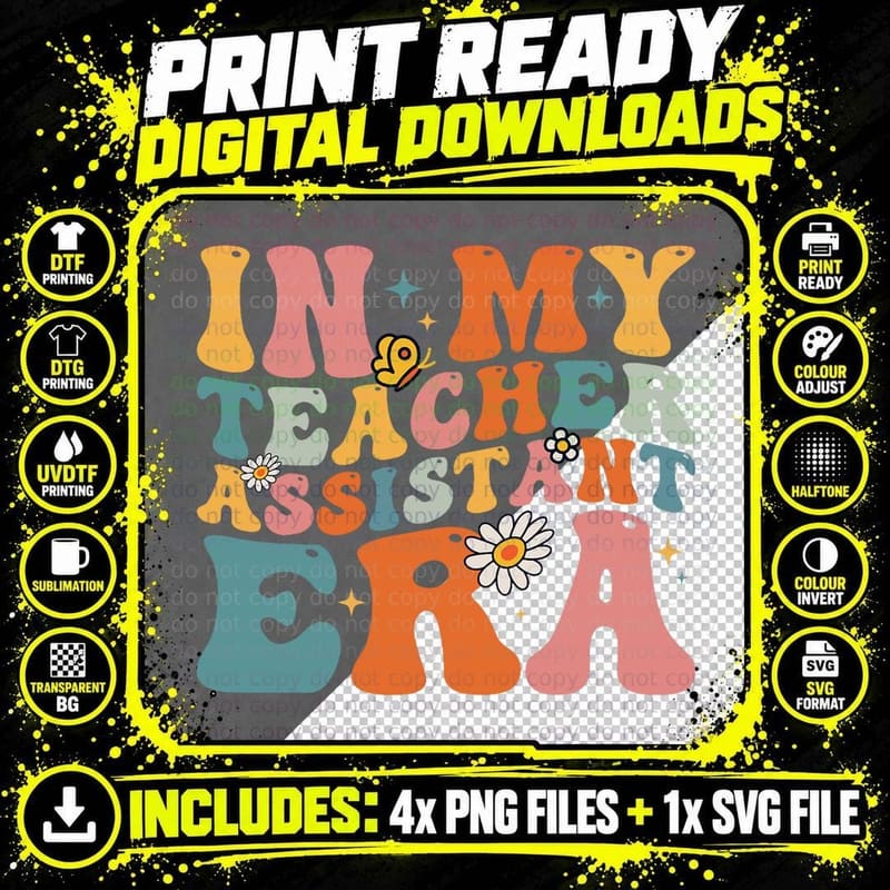 Teacher in My Teacher Assistant Era Back to School Png SVG Digital Bundle