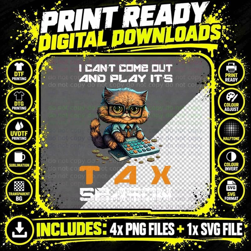 Accountant Tax Season Day Accounting Taxation T-Shirt Png SVG Digital Bundle