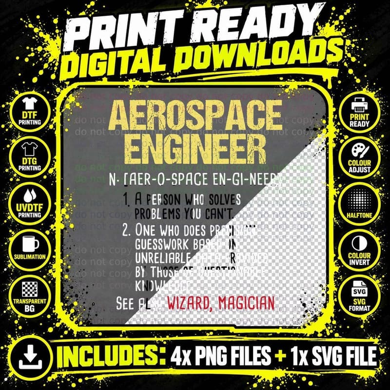 Aerospace Engineer - Aeronautical Engineering Aircrafts Png SVG Digital Bundle