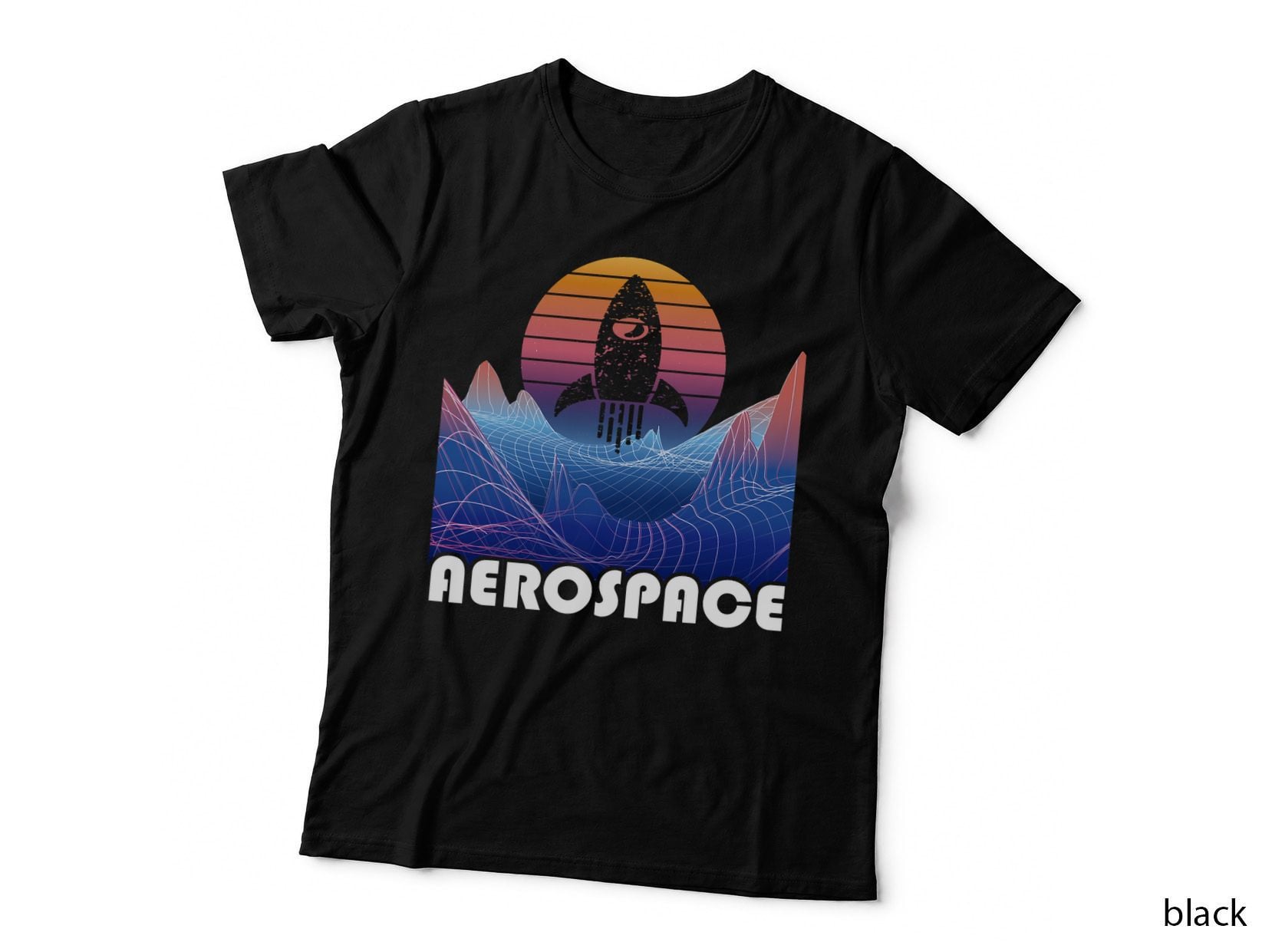 Aerospace Engineer Rocket Vaporwave Aeronautical Space T-Shirt