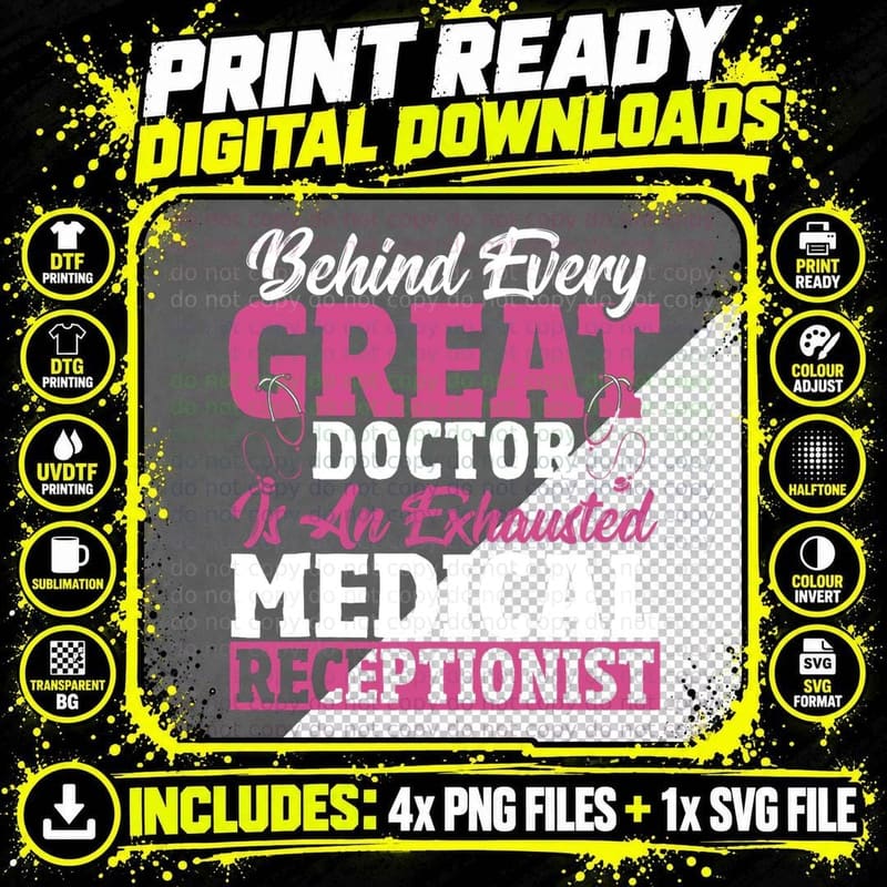 Behind Every Great Doctor Is Exhausted Medical Png SVG Digital Bundle
