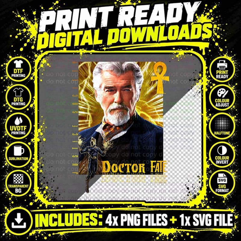 Black Adam Doctor Fate Portrait Justice Society Png SVG Digital Bundle