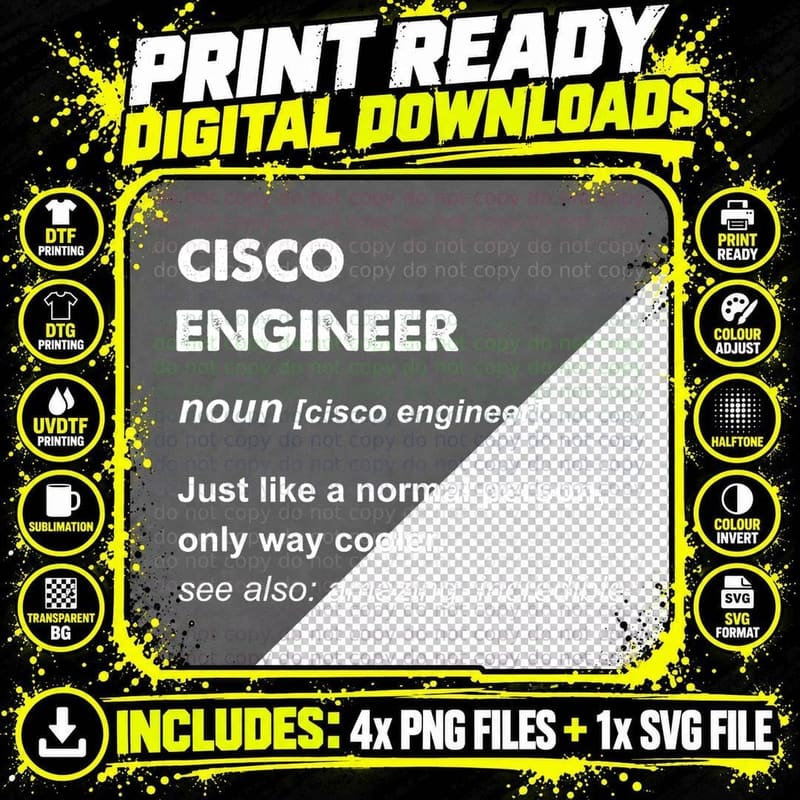 Cisco Engineer Gift T-Shirt Png SVG Digital Bundle