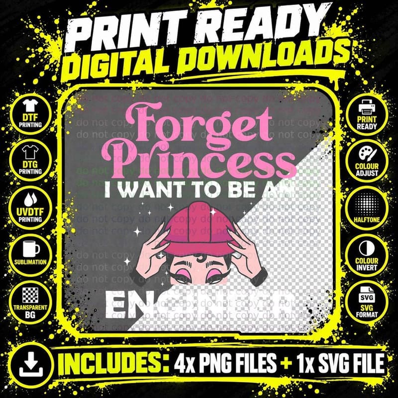 Cool Engineer Design for Women Girls Kids Engineering Png SVG Digital Bundle