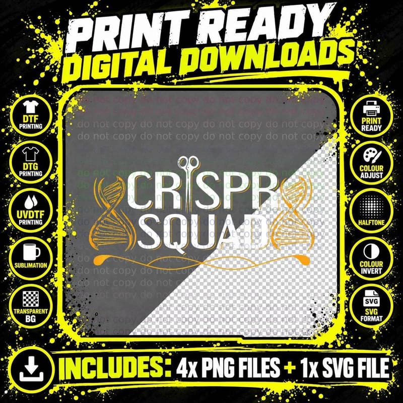 Crispr Squad Design for a Genetic Engineer Png SVG Digital Bundle