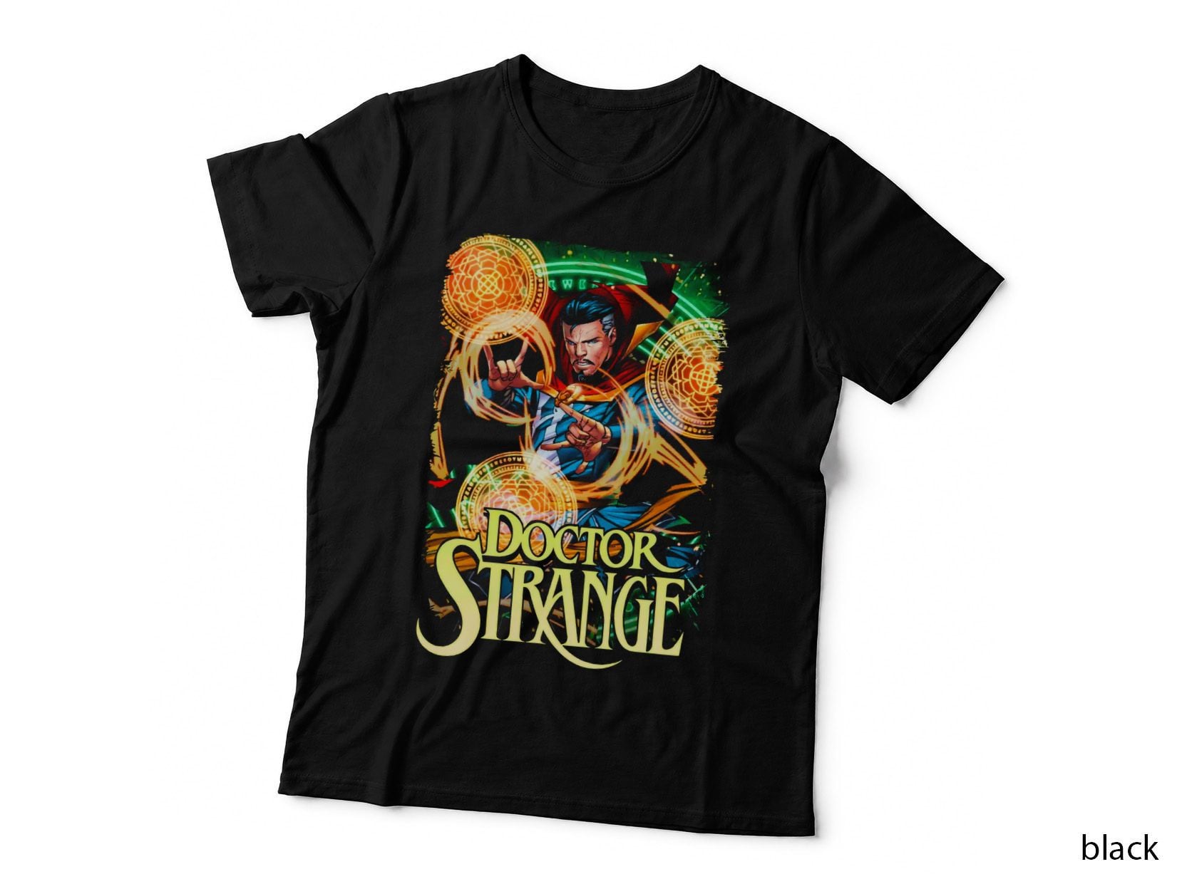 Doctor Strange Mystical Circles Orange Gold Halftone T-Shirt