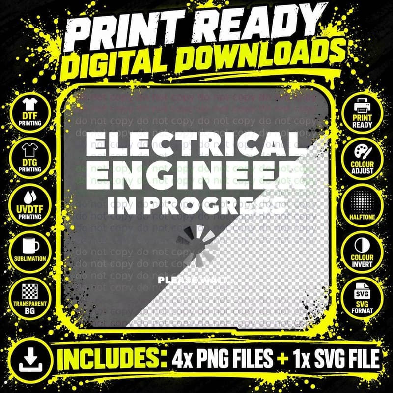 Electrical Engineer in Progress Please Wait T-Shirt Png SVG Digital Bundle