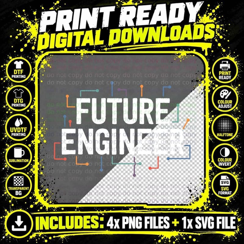 Electrical Engineering Circuit Kids Future Engineer Png SVG Digital Bundle