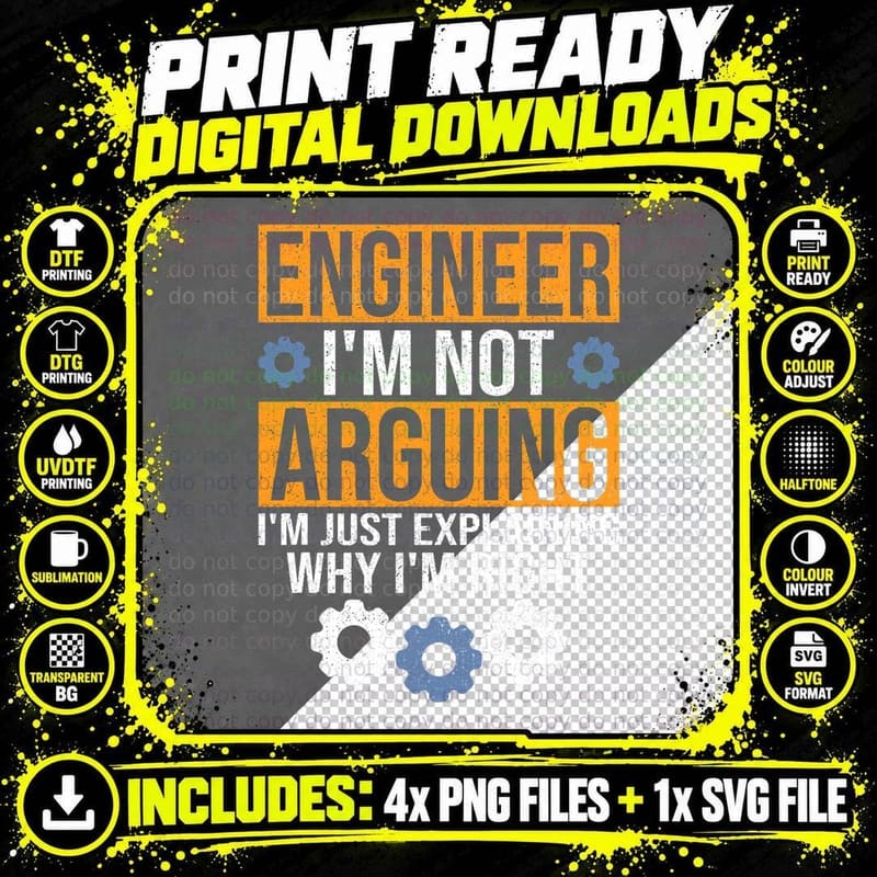 Engineer I'm Not Arguing Electrical Engineering T-Shirt Png SVG Digital Bundle