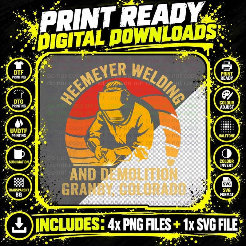 Heemeyer Welding and Demolition Granby Colorado Welder Png SVG Digital Bundle