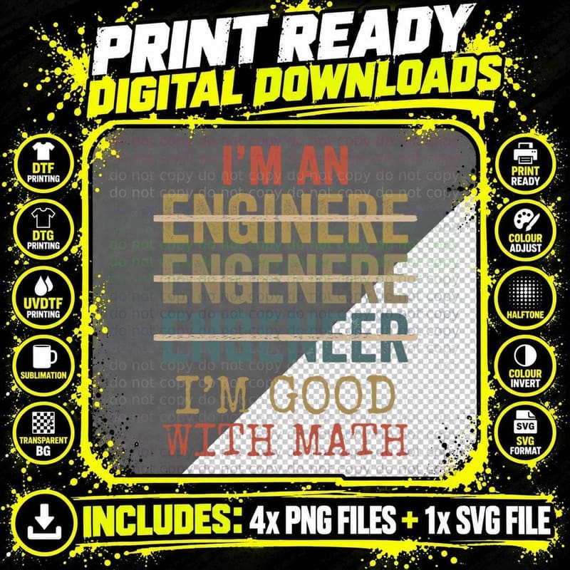 I Am an Engineer, Math T-Shirt Png SVG Digital Bundle
