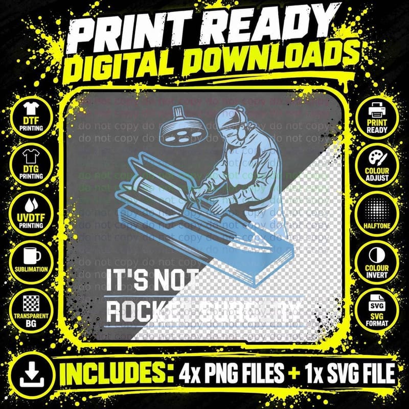 It's Not Rocket Surgery Doctor of Medicine Surgeon Png SVG Digital Bundle