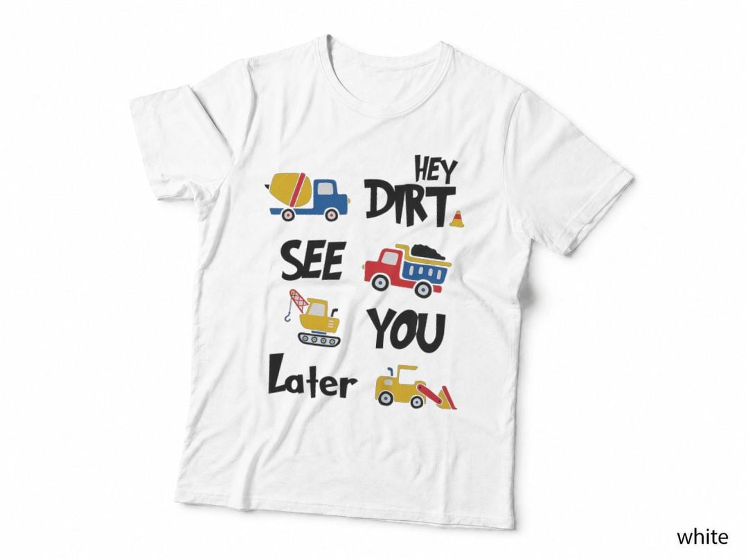 Kids Hey Dirt, See You Later - Excavators Civil Engineer Kids Bus T-Shirt