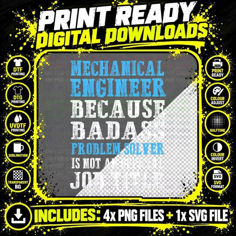 Mechanical Engineer Engineering T-Shirt Png SVG Digital Bundle