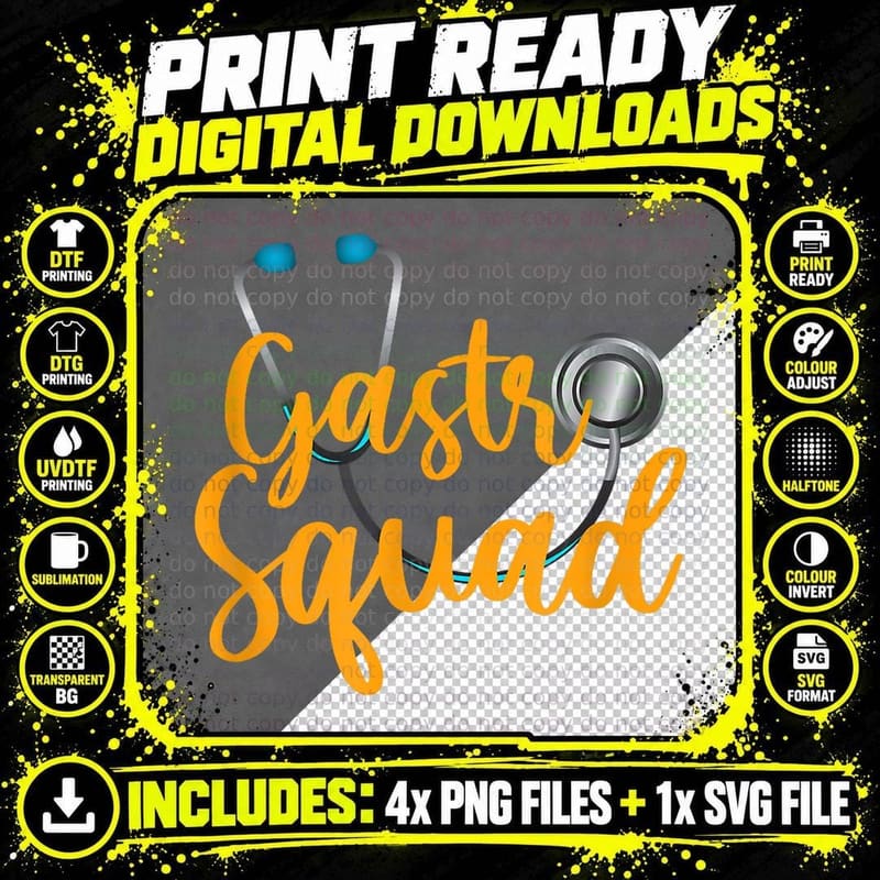 Medical Assistant Gastro Squad Gastroenterology Doctor Png SVG Digital Bundle