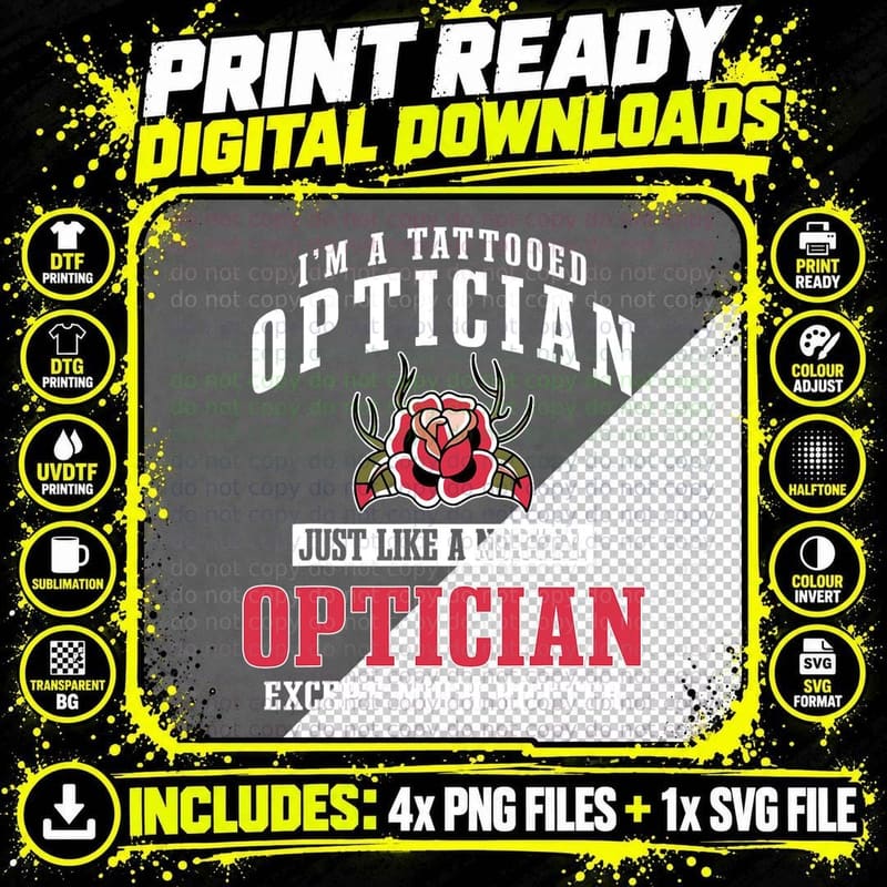 Optician Optometrists Doctor Eye Glasses T-Shirt Png SVG Digital Bundle