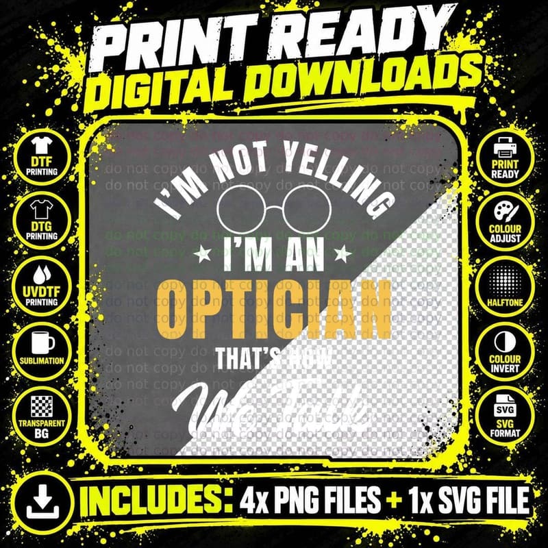 Optician Spectacles Eye Optometrists Doctor T-Shirt Png SVG Digital Bundle