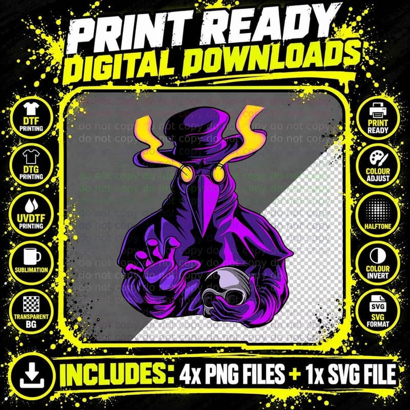 Plague Doctor - Plague Doctor Mask T-Shirt Png SVG Digital Bundle