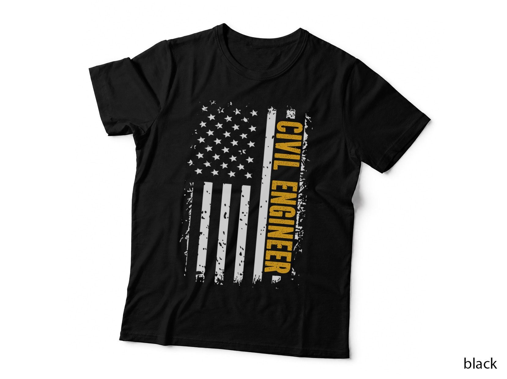 Proud Civil Engineer US Flag Civil Engineering T-Shirt