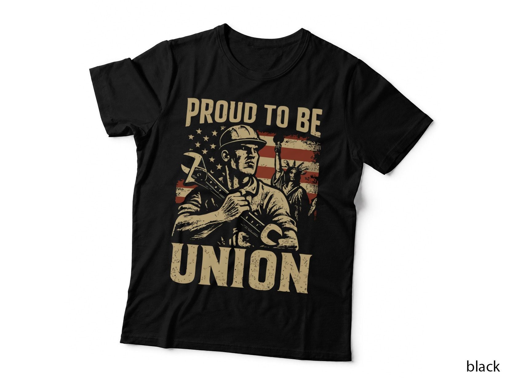 Proud to Be Union Welder T-Shirt, Union Worker Holding Hammer Graphic Tee