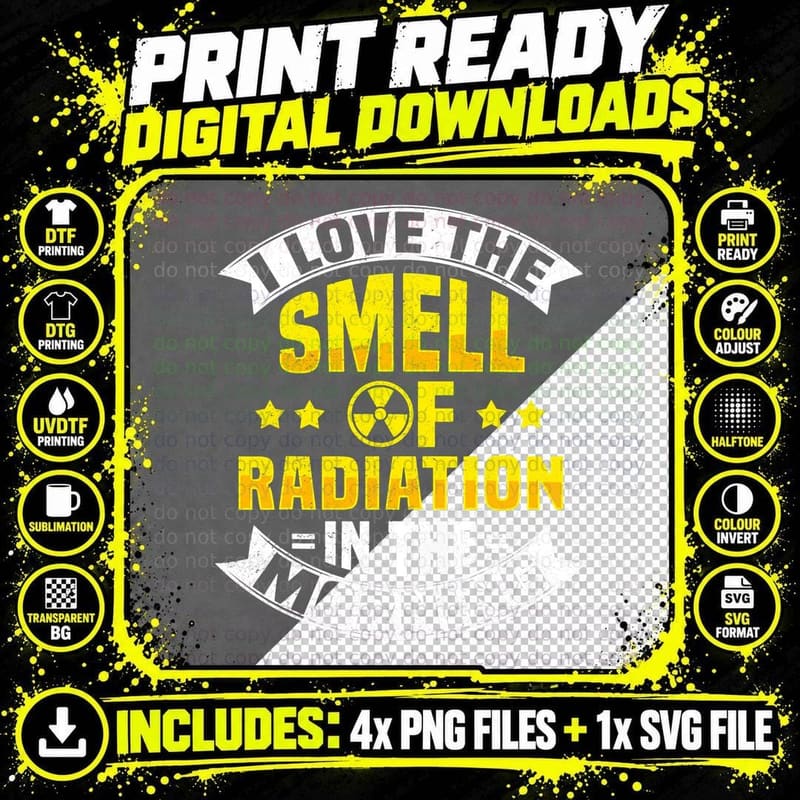 Radiation Radioactiv Nuclear Power & Nuclear Engineer Png SVG Digital Bundle