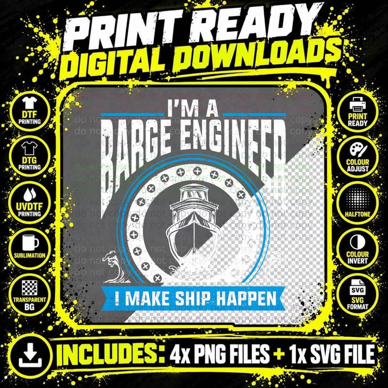 Seaman Sailor Naval Barge Engineer T-Shirt Png SVG Digital Bundle