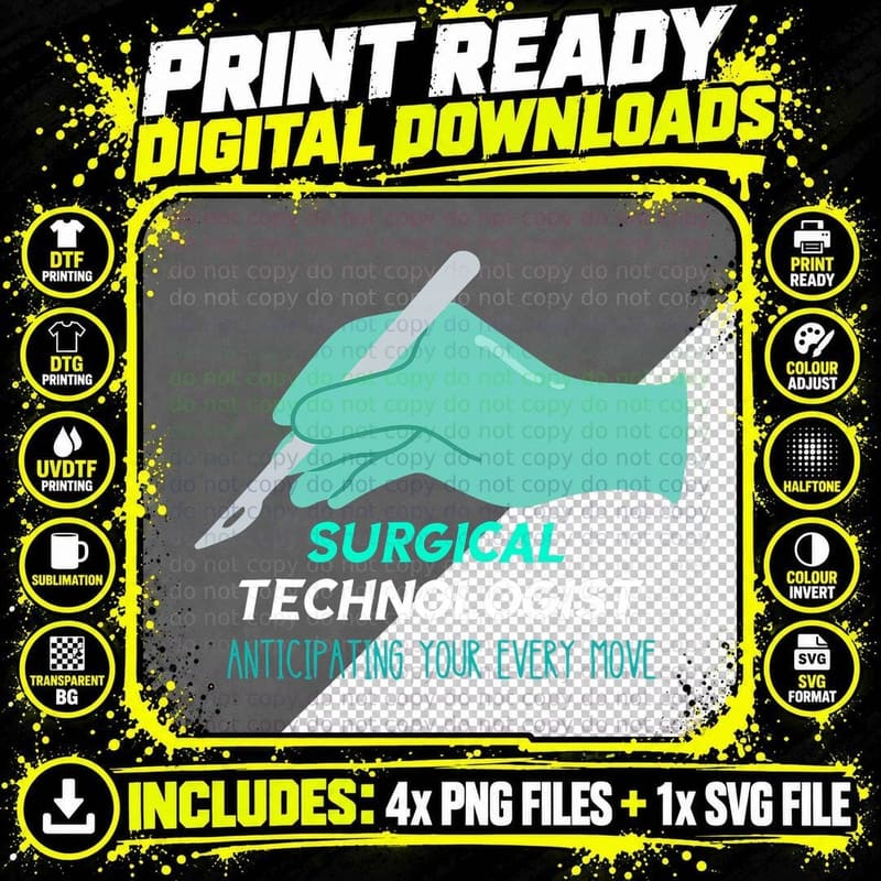 Surg Tech Anticipating Every Move Scalpel Surgical Png SVG Digital Bundle
