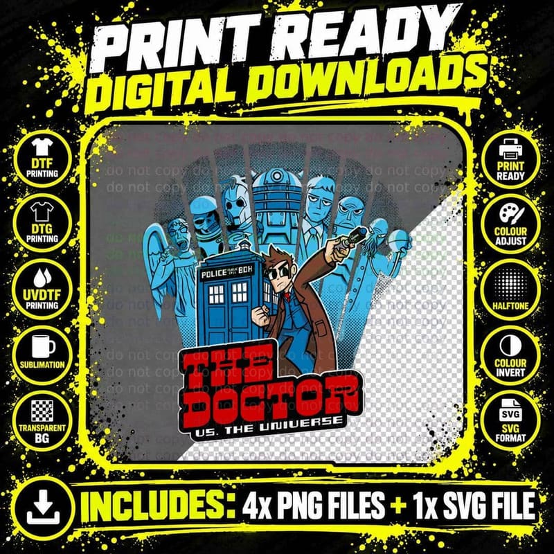 The Doctor vs the Universe Shirt, Doctor Who T-Shirt Png SVG Digital Bundle